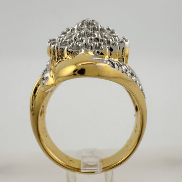 Marquise Cut 1.00 Ct Diamond Cluster Ring Size 8 - Picture 4 of 16